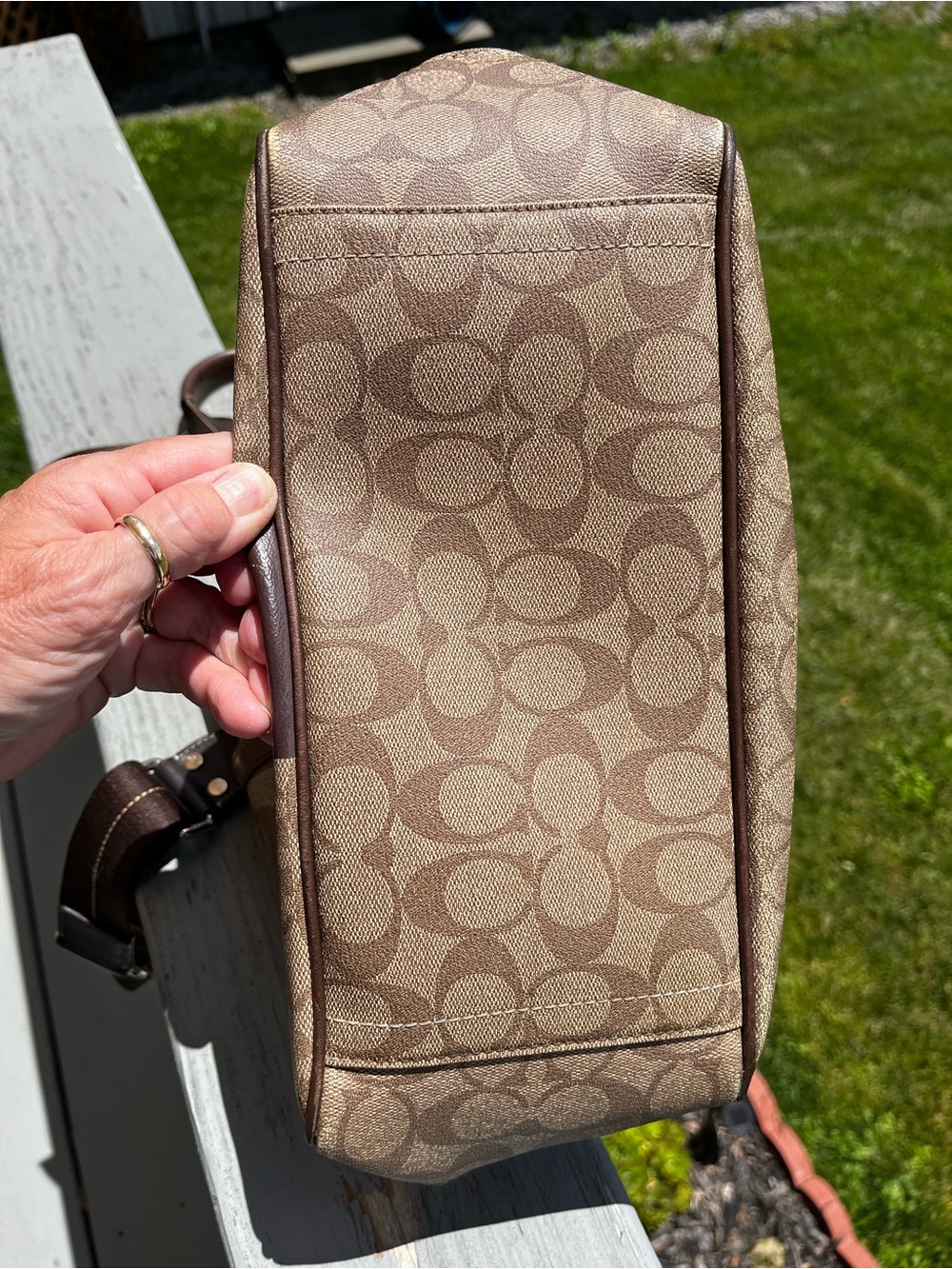 Coach Heritage Stripe Signature Tote Bag - Picture 10 of 15